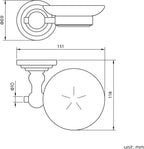 iBathUK Ardent Traditional Bathroom Accessory Set, Wall Mounted Chrome Soap Dish & Toothbrush Holder with Classic Detailing