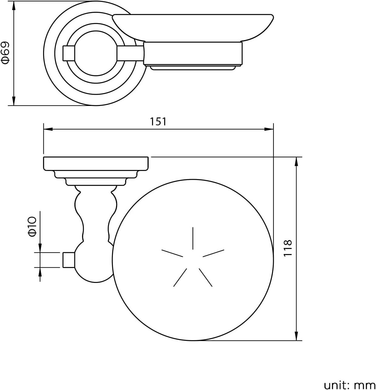 iBathUK Ardent Traditional Bathroom Accessory Set, Wall Mounted Chrome Soap Dish & Toothbrush Holder with Classic Detailing