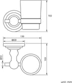 iBathUK Ardent Traditional Bathroom Accessory Set, Wall Mounted Chrome Soap Dish & Toothbrush Holder with Classic Detailing