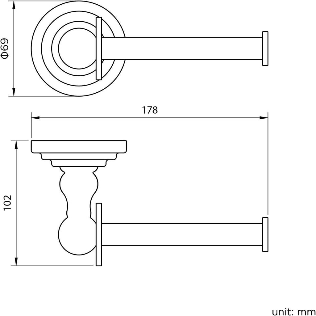 iBathUK Ardent Traditional Bathroom Accessory Set, Chrome Towel Ring & Toilet Roll Holder Wall Mounted Classic 2 Piece Kit