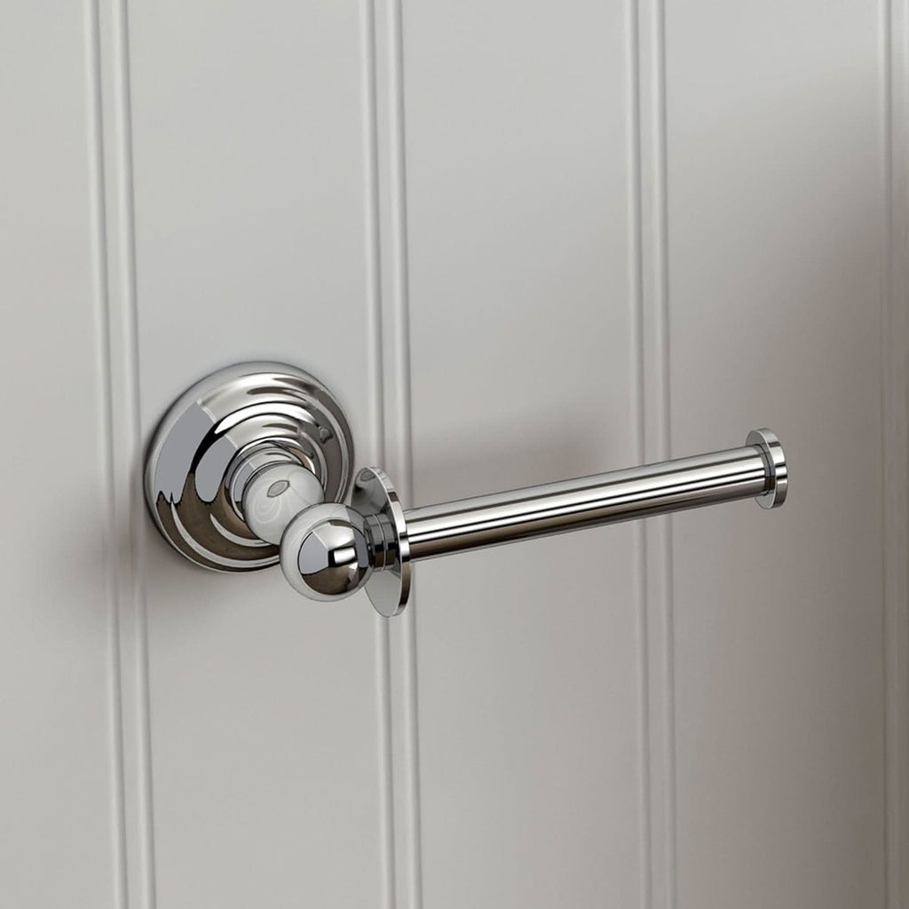 iBathUK Ardent Traditional Bathroom Accessory Set, Chrome Towel Ring & Toilet Roll Holder Wall Mounted Classic 2 Piece Kit