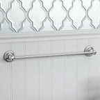 iBathUK Ardent Traditional Bathroom Accessory Set, Chrome Towel Rail & Toilet Roll Holder Wall Mounted 2 Piece Classic Set