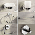 iBathUK Lumo Wall Mounted Bathroom Accessory Set, 6 Piece Complete Kit for Modern Bathrooms, Chrome
