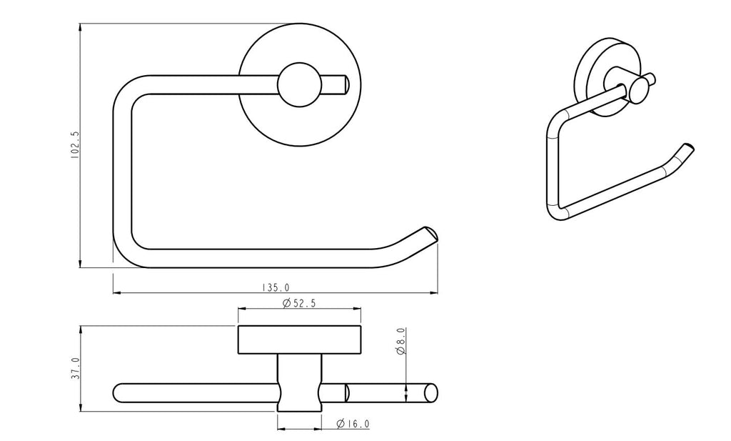 iBathUK Lumo Wall Mounted Bathroom Accessory Set, 6 Piece Complete Kit for Modern Bathrooms, Chrome