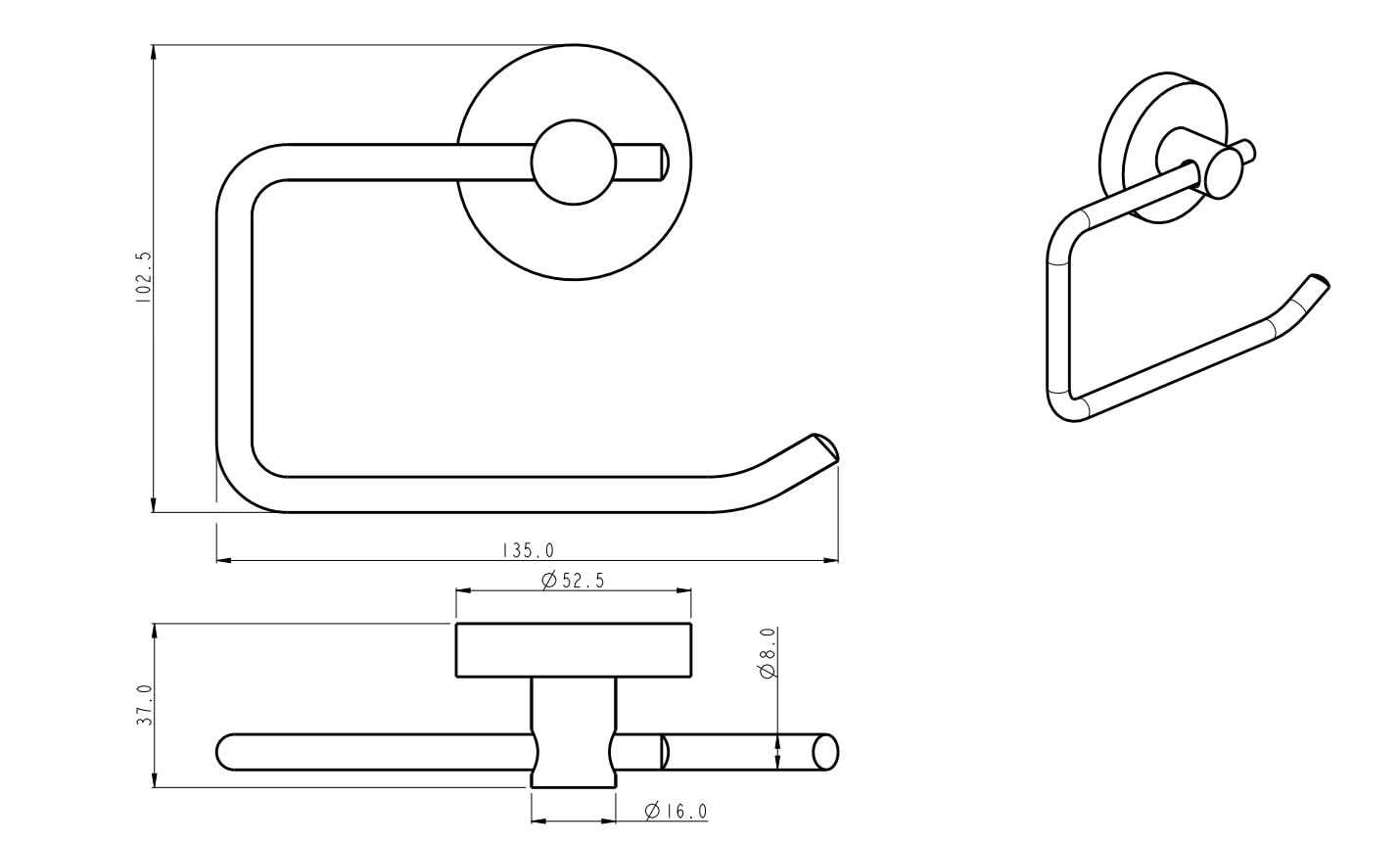 iBathUK Lumo Wall Mounted Bathroom Accessory Set, 6 Piece Complete Kit for Modern Bathrooms, Chrome