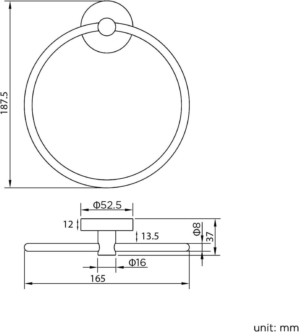 iBathUK Lumo Designer Bathroom Accessory Set, Chrome Wall Mounted Towel Ring & Toilet Roll Holder for Modern Bathrooms