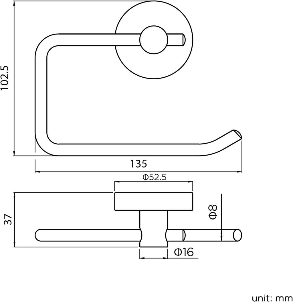 iBathUK Lumo Designer Bathroom Accessory Set, Chrome Wall Mounted Towel Ring & Toilet Roll Holder for Modern Bathrooms