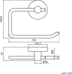iBathUK Lumo Designer Bathroom Accessory Set, Chrome Wall Mounted Towel Rail & Toilet Roll Holder for Stylish Modern Bathrooms