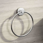 iBathUK Lumo Designer Bathroom Accessory Set, Chrome Towel Ring, Robe Hook & Toilet Roll Holder for Modern Bathrooms
