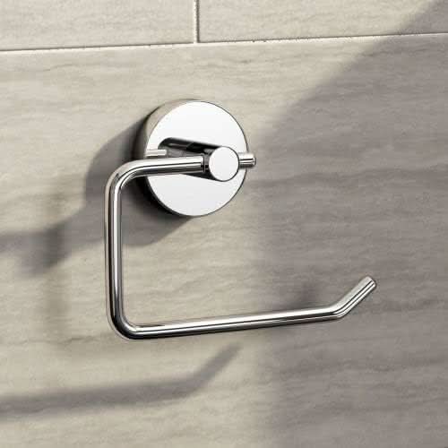iBathUK Lumo Designer Bathroom Accessory Set, Chrome Towel Ring, Robe Hook & Toilet Roll Holder for Modern Bathrooms