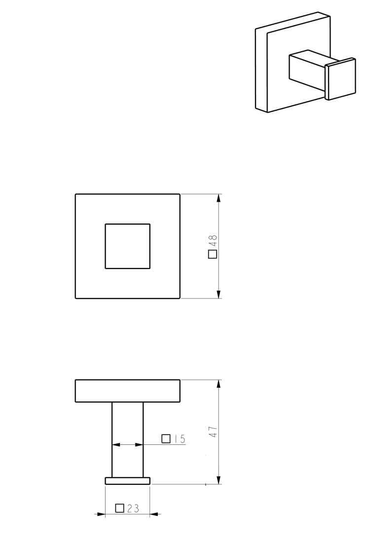 iBathUK Vanta Modern Chrome Square Bathroom Accessory Set, 5 Piece Wall Mounted Complete Kit for Contemporary Bathrooms