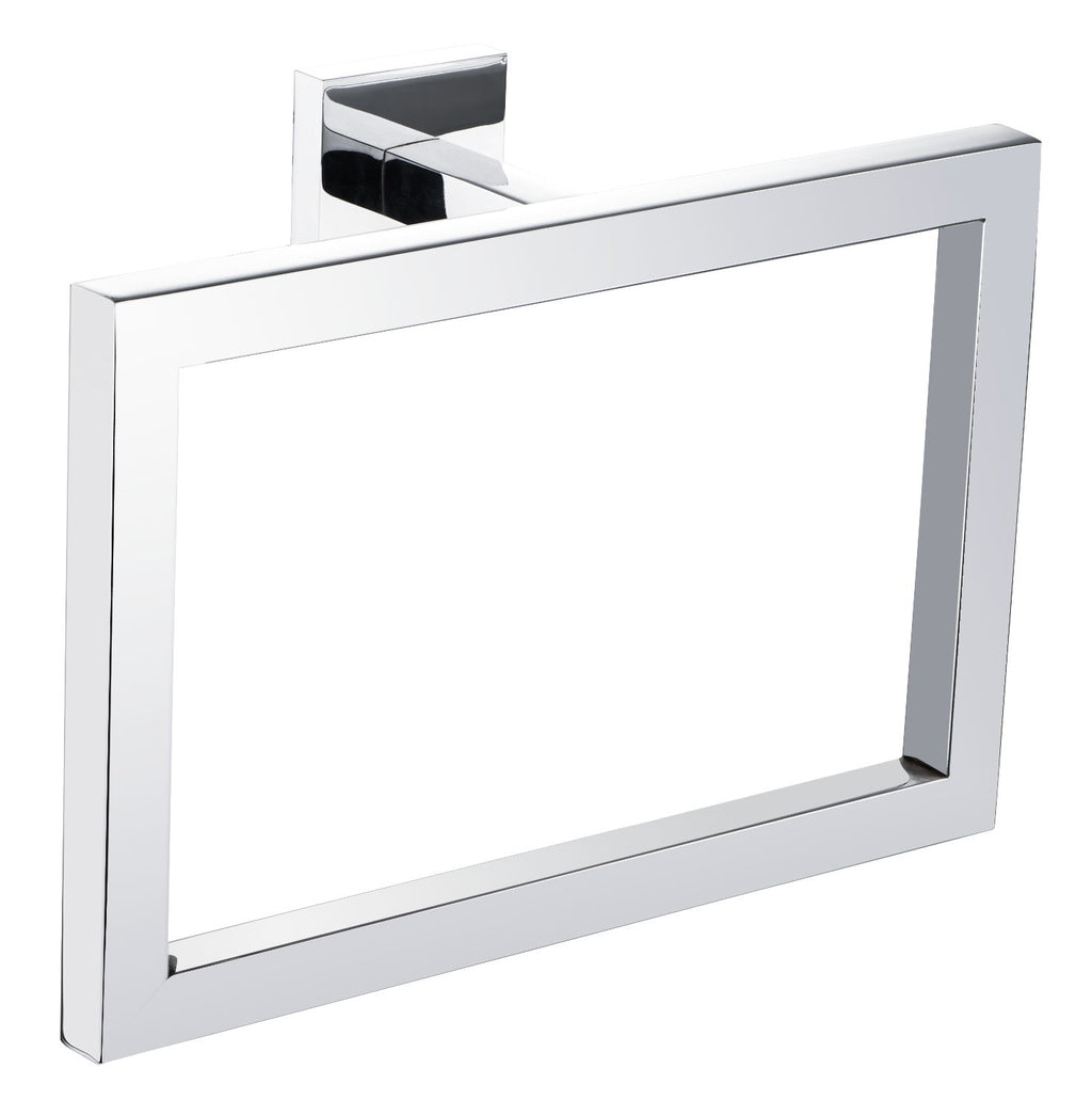 iBathUK Vanta Modern Chrome Square Bathroom Accessory Set, 5 Piece Wall Mounted Complete Kit for Contemporary Bathrooms