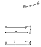 iBathUK Vanta Modern Chrome Square Bathroom Accessory Set, 5 Piece Wall Mounted Complete Kit for Contemporary Bathrooms