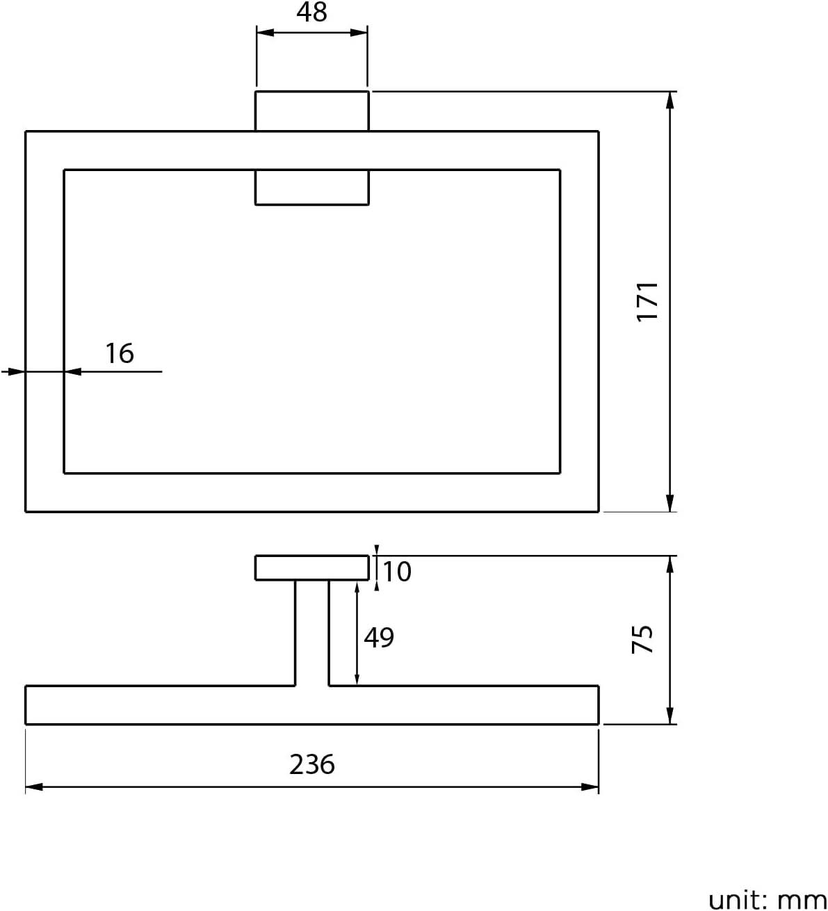 iBathUK Vanta Modern Square Bathroom Accessory Set, Chrome Towel Ring & Toilet Roll Holder Wall Mounted Duo