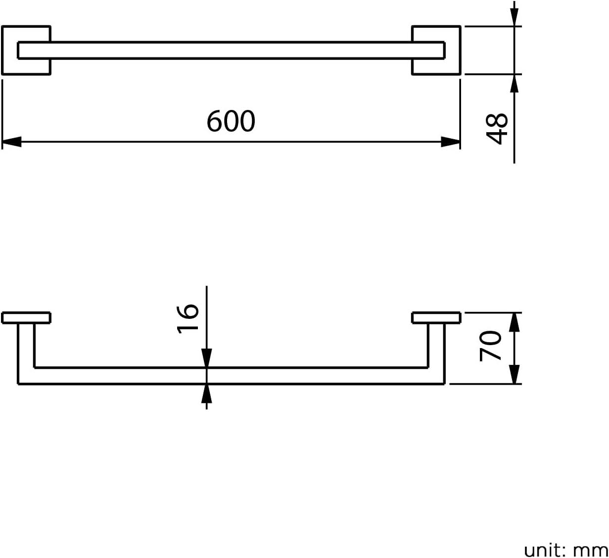 iBathUK Vanta Modern Square Bathroom Accessory Set, Chrome Towel Rail & Toilet Roll Holder Wall Mounted Contemporary Kit