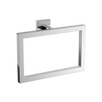 iBathUK Vanta Modern Bathroom Accessory Set, Chrome Towel Ring & Toilet Roll Holder 2 Piece Wall Mounted Set