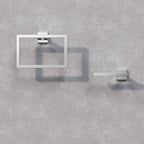 iBathUK Vanta Modern Bathroom Accessory Set, Chrome Towel Ring & Toilet Roll Holder 2 Piece Wall Mounted Set