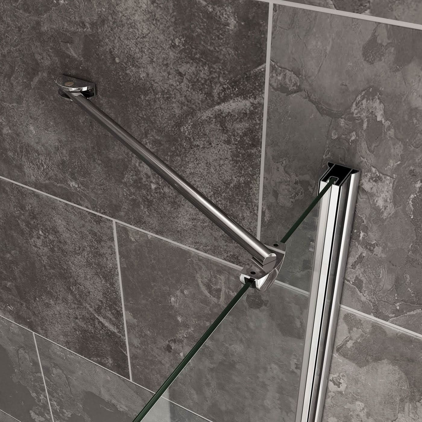 iBathUK Axis Right Hand L-Shaped Shower Bath, Includes Glass Screen & Front Panel, Modern Space-Saving Bath Design, Durable L Shaped Bath Screen, 1700mm