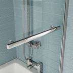 iBathUK Axis Right Hand L-Shaped Shower Bath, Includes Glass Screen, Rail & Front Panel, Modern Space-Saving L Shaped Bath Screen, 1700mm