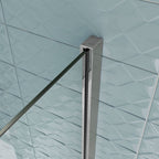 iBathUK Axis Right Hand L-Shaped Shower Bath, Includes Glass Screen, Rail & Front Panel, Modern Space-Saving L Shaped Bath Screen, 1700mm