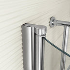 iBathUK Strux Left Hand P-Shaped Shower Bath with Glass Screen & Front Panel, Modern P Shaped Bath with Screen, 1700 x 850mm