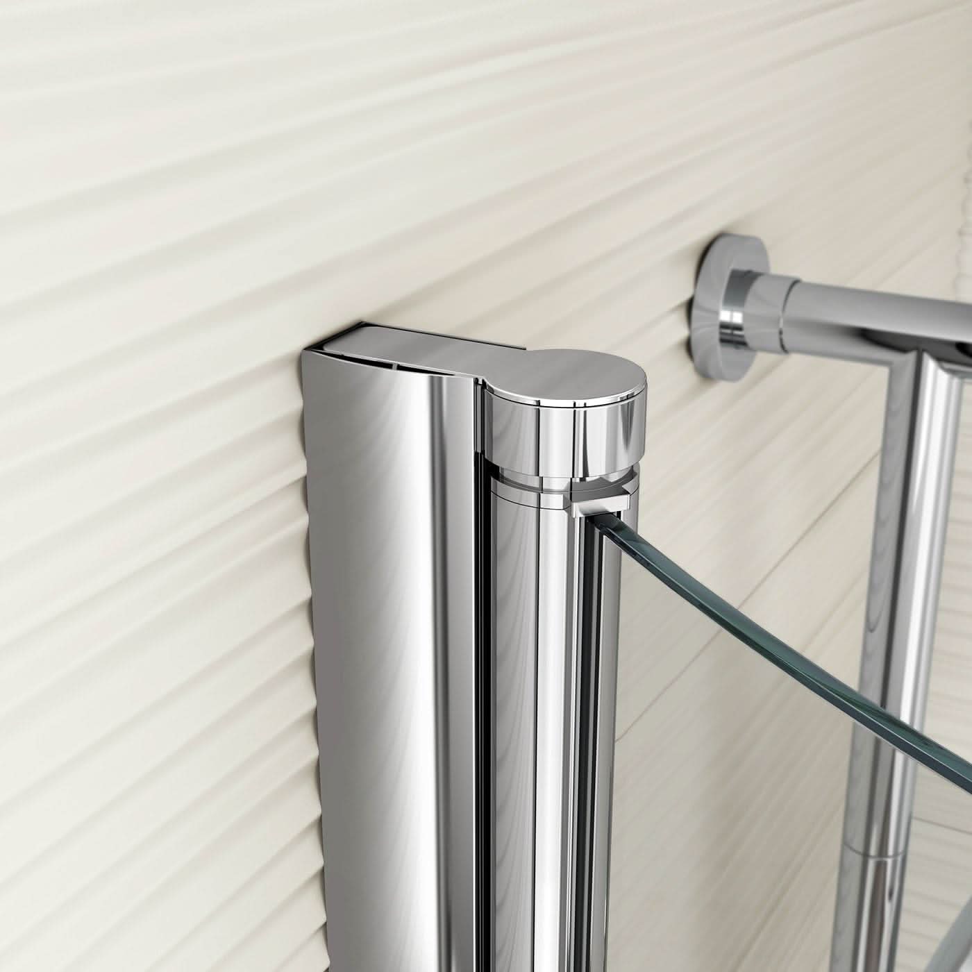 iBathUK Strux Left Hand P-Shaped Shower Bath with Glass Screen & Front Panel, Modern P Shaped Bath with Screen, 1700 x 850mm