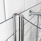 iBathUK Soffra Left Hand P-Shaped Shower Bath, Luxury Acrylic Bathtub with Glass Shower Screen & Matching Front Panel, P Shaped Bath with Screen, 1700mm