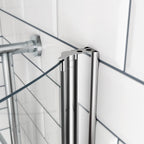 iBathUK Soffra Right Hand P-Shaped Shower Bath, Luxury Acrylic Bathtub with Glass Screen & Panel, P Shaped Bath with Screen, 1700mm