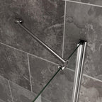 iBathUK Span Right Hand L-Shaped Shower Bath, Modern Straight Bathtub with Glass Screen & Matching Front Panel, L Shaped Bath Screen, 1600mm