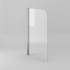 iBathUK Arvon Designer Square Single Ended Bath, Straight Acrylic Bathtub with Toughened Glass Shower Screen, 1600 x 700mm