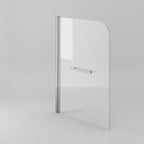 iBathUK Arvon Designer Square Single Ended Bath, Straight Acrylic Bathtub with Shower Screen & Chrome Rail, 1700 x 700mm