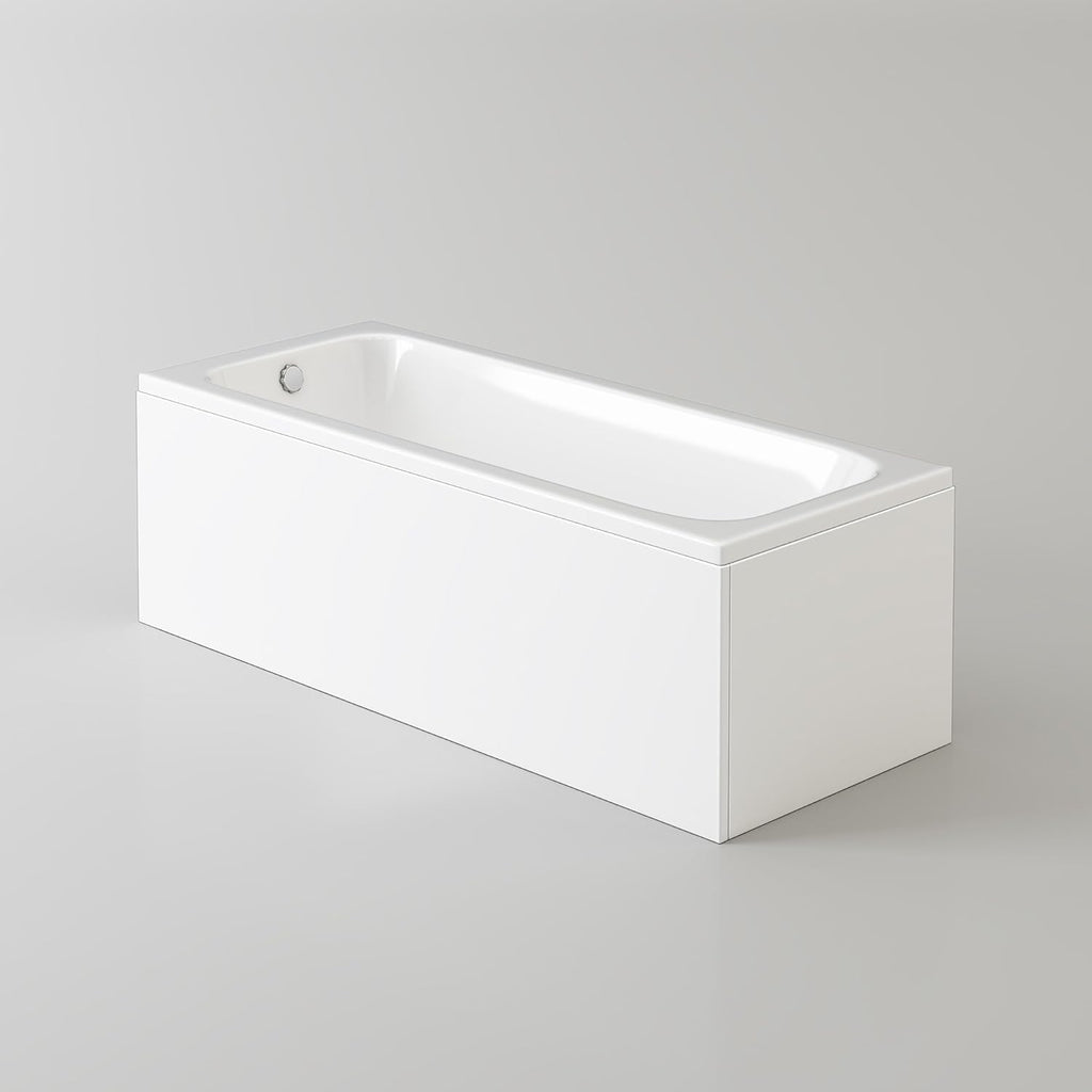 iBathUK Arvon Luxury Single Ended Bath, Compact Straight Acrylic Bathtub with Matching Front Panel for Modern Bathrooms, 1500mm