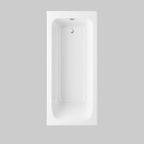 iBathUK Arvon Luxury Single Ended Bath, Compact Straight Bathtub with Toughened Glass Shower Screen & Matching Front Panel, 1500mm