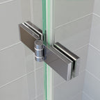 iBathUK Flexa Folding Bath Shower Screen, Left Hand Pivot Glass Door with Space-Saving Modern Design in Chrome Finish, 800mm