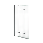 iBathUK Flexa Luxury Folding Bath Shower Screen, Pivot Glass Door Panel, Left Hand, Space-Saving Design, Modern Bath Shower Screen, Chrome, 800mm