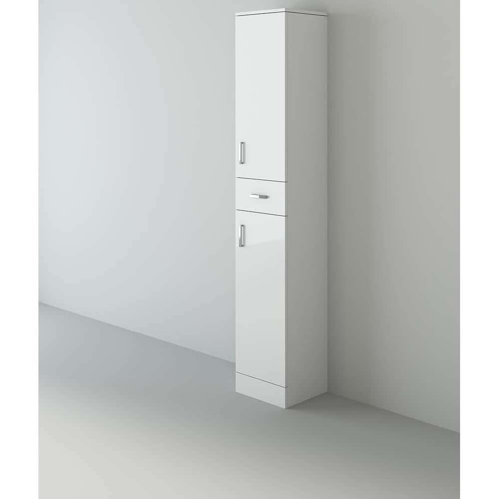 iBathUK Quartz Tall Storage Unit, Slimline Bathroom Storage Unit for Modern Organised Spaces, 350x300 mm