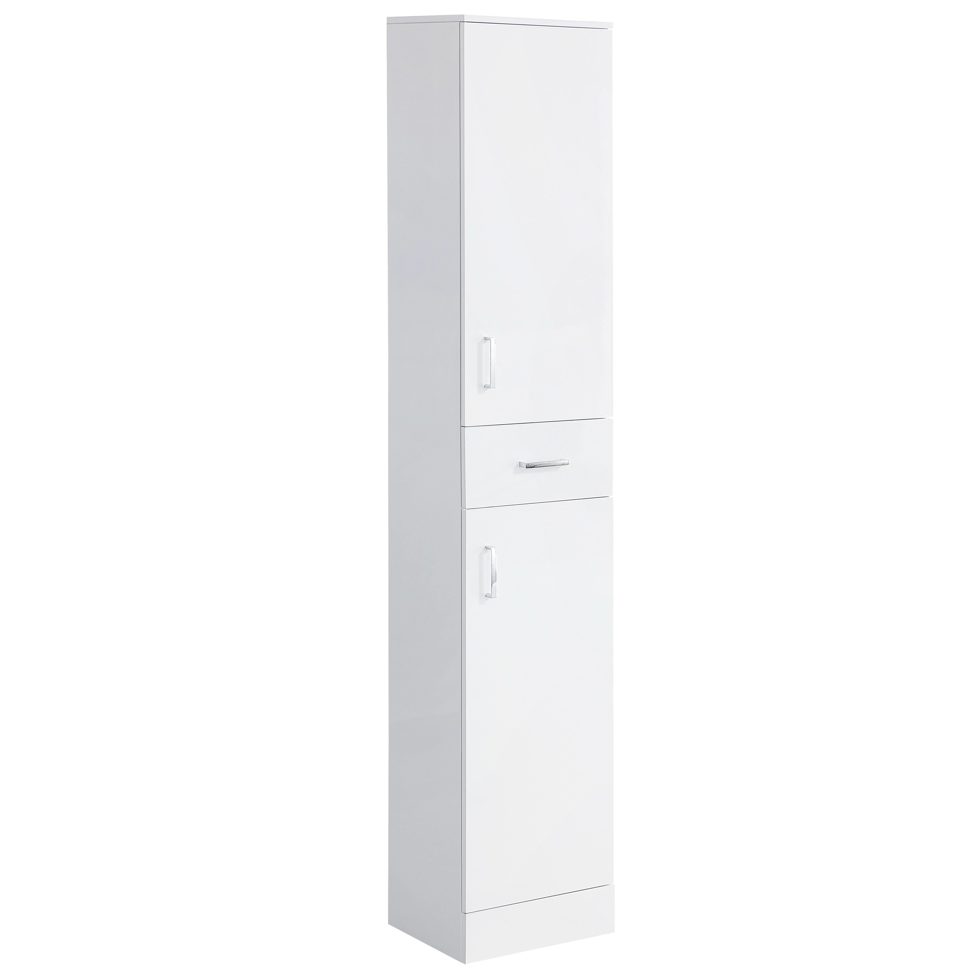 iBathUK Quartz Tall Storage Unit, Slimline Bathroom Storage Unit for Modern Organised Spaces, 350x300 mm