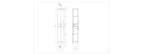 iBathUK Quartz Tall Storage Unit, Slimline Bathroom Storage Unit for Modern Organised Spaces, 350x300 mm