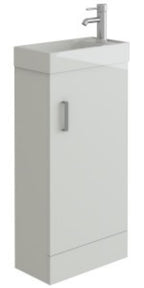 Quartz Toilet & 400mm Slimline Sink Cabinet Cloakroom Set - Gloss White