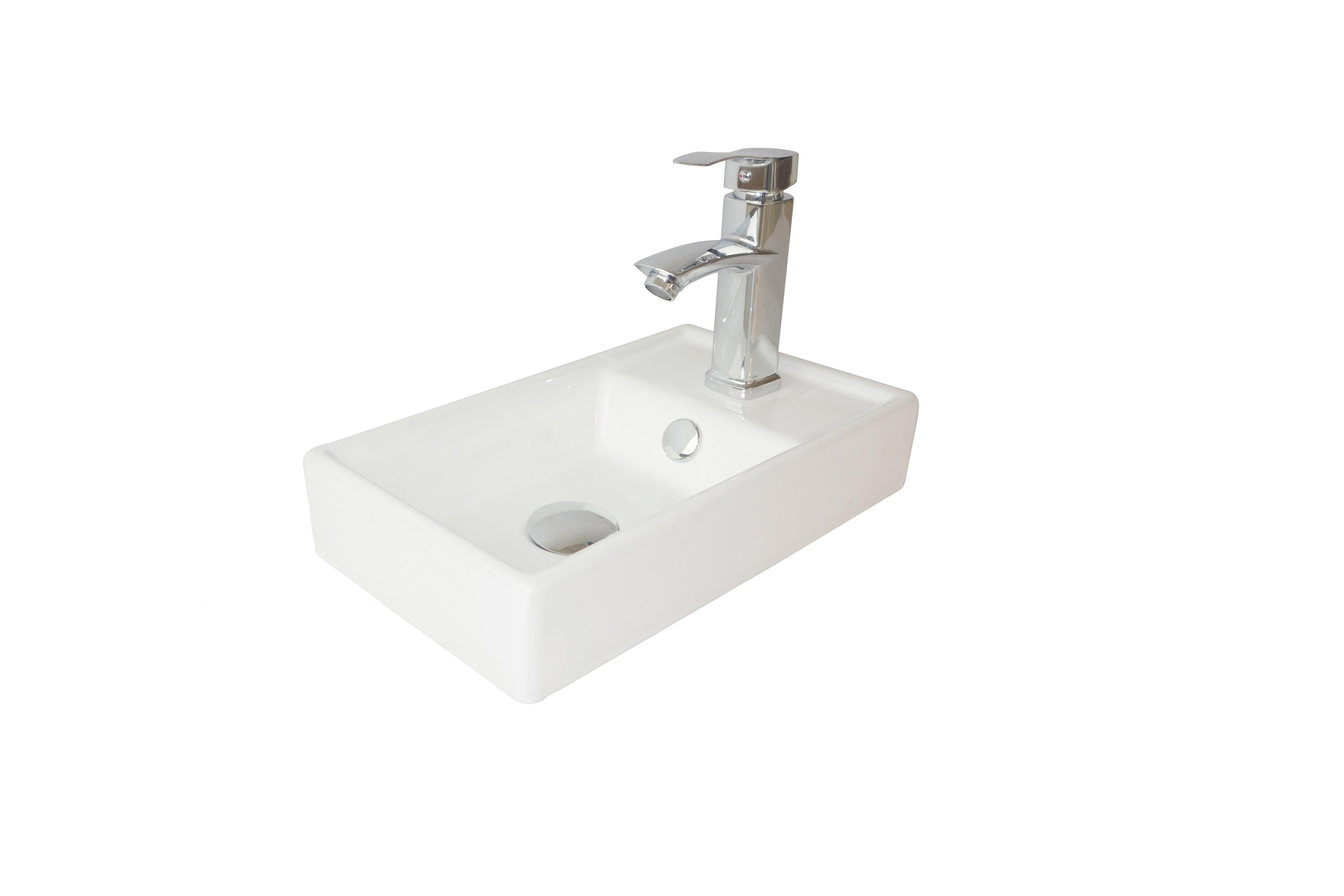 Quartz Toilet & 400mm Slimline Sink Cabinet Cloakroom Set - Gloss White