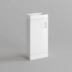 Quartz Toilet & 400mm Slimline Sink Cabinet Cloakroom Set - Gloss White