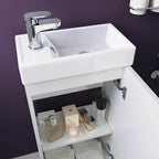 Quartz Toilet & 400mm Slimline Sink Cabinet Cloakroom Set - Gloss White