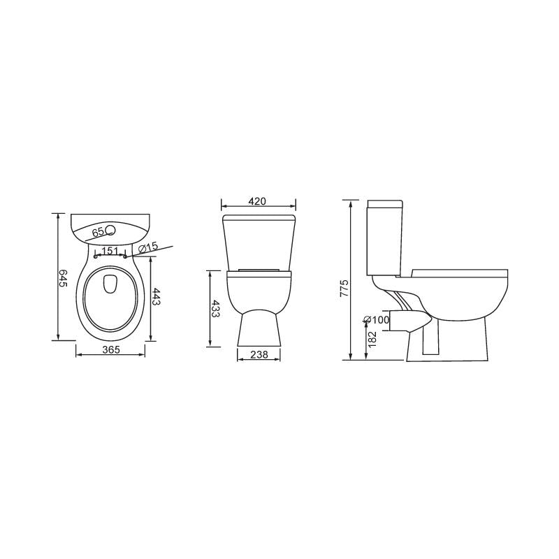 Quartz Toilet & 400mm Slimline Sink Cabinet Cloakroom Set - Gloss White