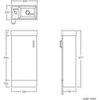 Quartz Toilet & 400mm Slimline Sink Cabinet Cloakroom Set - Gloss White