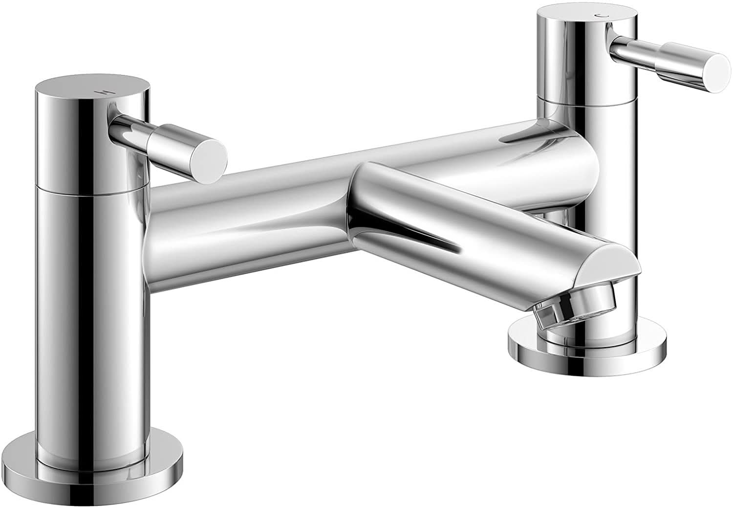 iBathUK Delta Basin Sink Mixer Tap with Bath Filler Tap Set, Coordinated Bathroom Mixer Tap and Bath Filler Tap Combo, Chrome
