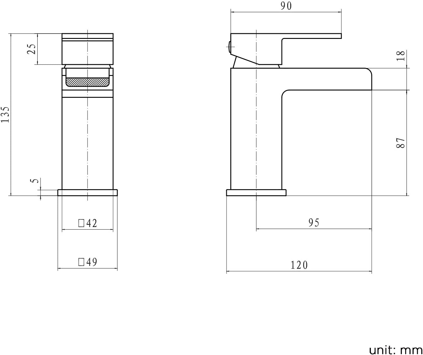 iBathUK Chrome Waterfall Basin Sink Mixer Tap, Bath Tub Filler Shower Head Bathroom Set, Stylish Bath Filler Tap for Modern Bathrooms, Chrome