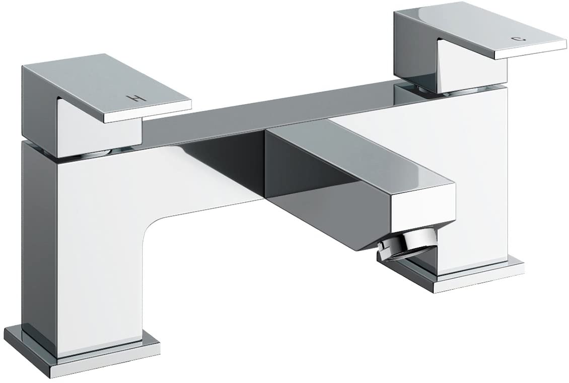 iBathUK Mist Basin Sink Mixer Tap & Bath Filler Bathroom Faucet Set, Coordinated Bathroom Filler Taps with Modern Style and Function, Chrome