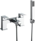 iBathUK Mist Basin Sink Mixer Tap & Bath Filler Hand Held Shower Head Set, Modern Bathroom Filler Taps, Chrome