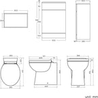 Modern Back to Wall Toilet with Soft Close Seat White Gloss WC Furniture Unit BS2880