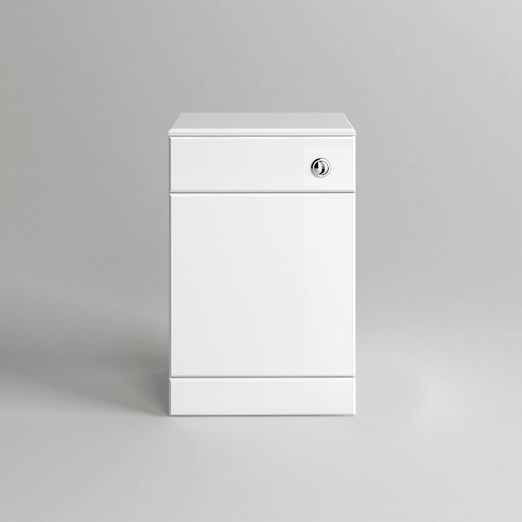 Modern Back to Wall Toilet with Soft Close Seat White Gloss WC Furniture Unit BS2880